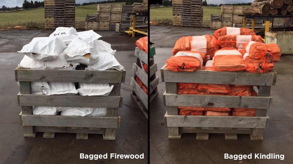 Bagged wood and kindling